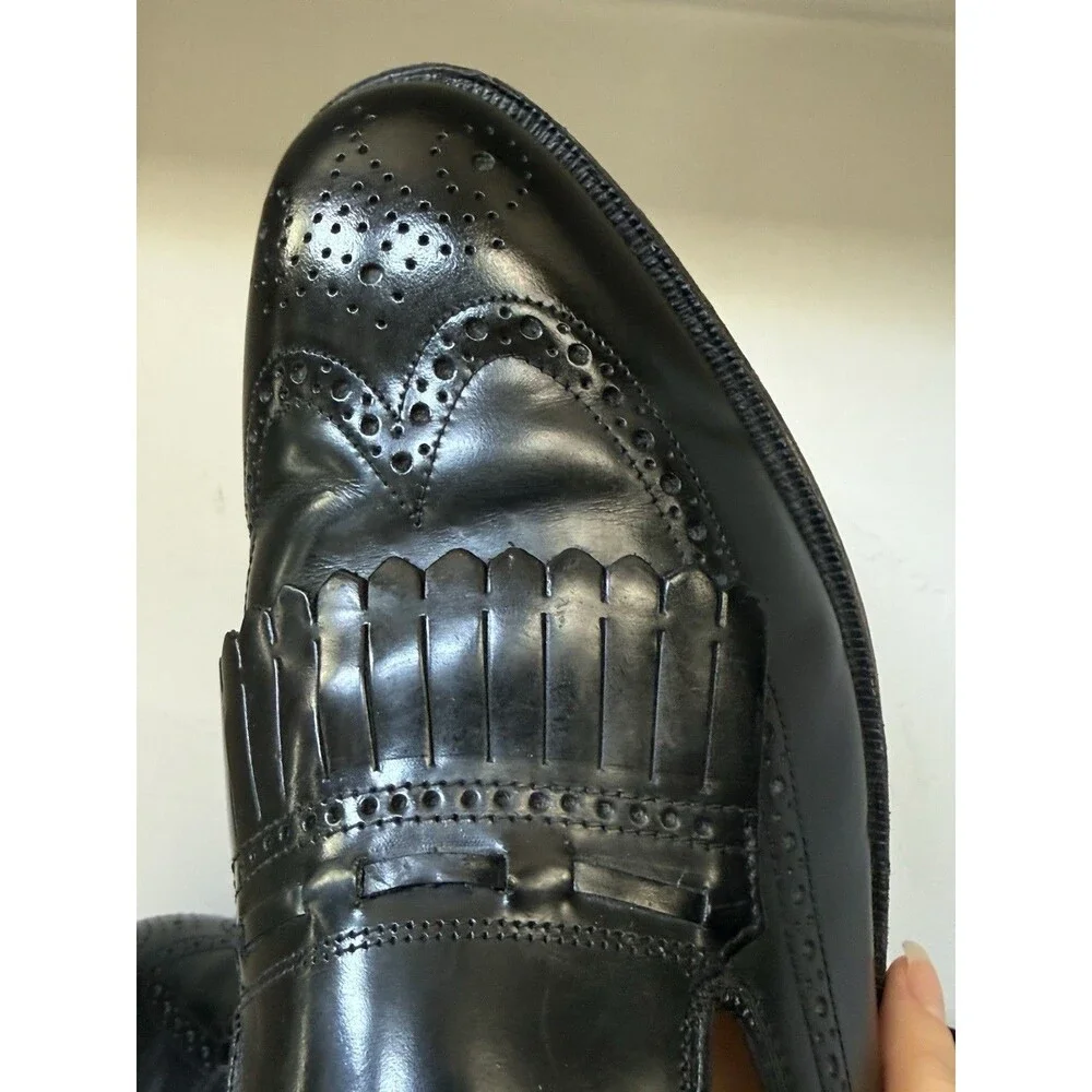 Johnston Murphy Mens Aristocraft Loafer Size 9.5 E Black Leather Made USA Chic